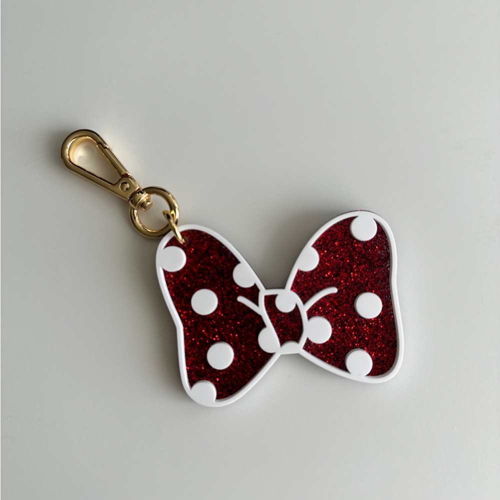Stoney Clover Lane Red and White Bow Keychain